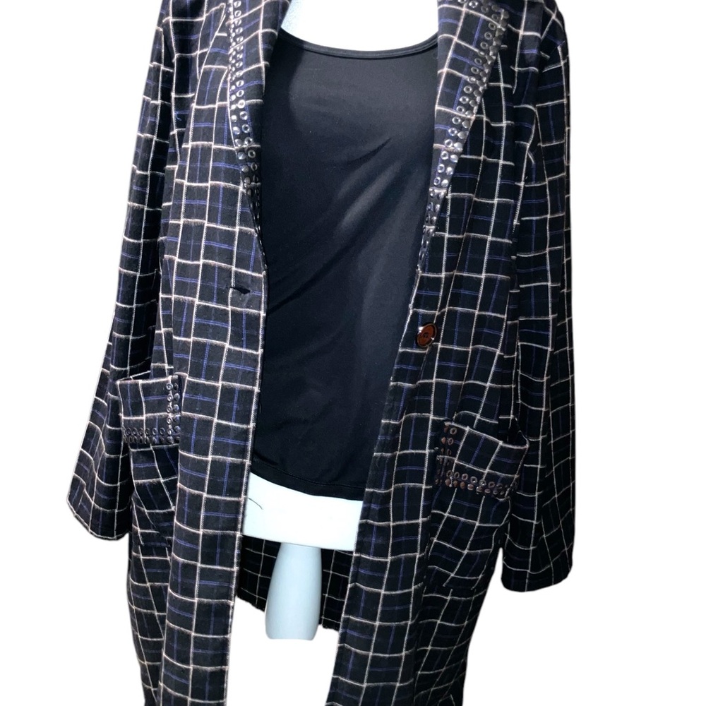 Gimmicks Black Plaid Flannel Duster size L - Picture 9 of 11